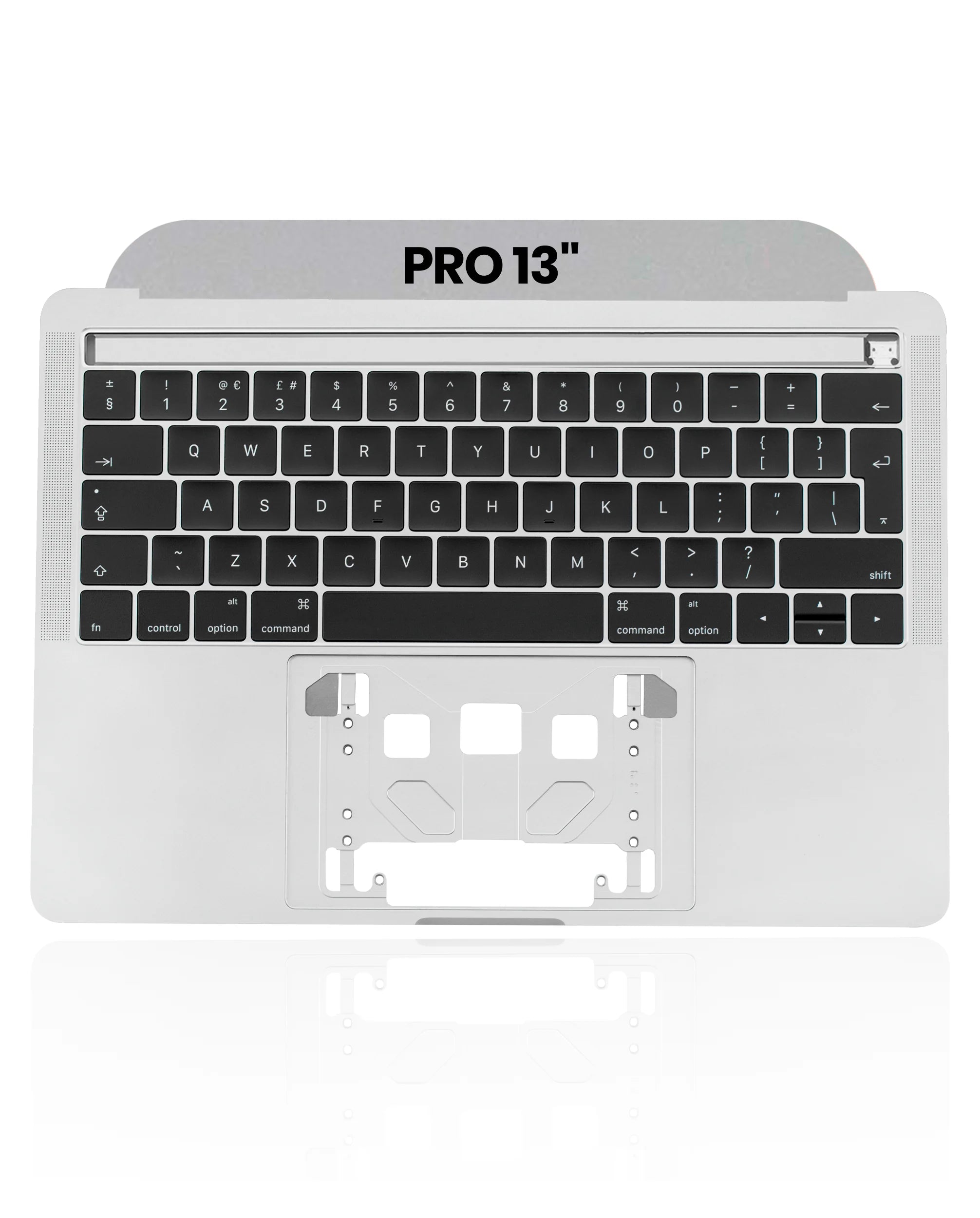 SPACE GRAY TOP CASE WITH KEYBOARD (UK KEYBOARD) FOR MACBOOK PRO 13" A1989 (LATE 2018 / EARLY 2019) (USED OEM PULL: COSMETIC GRADE: NEW)