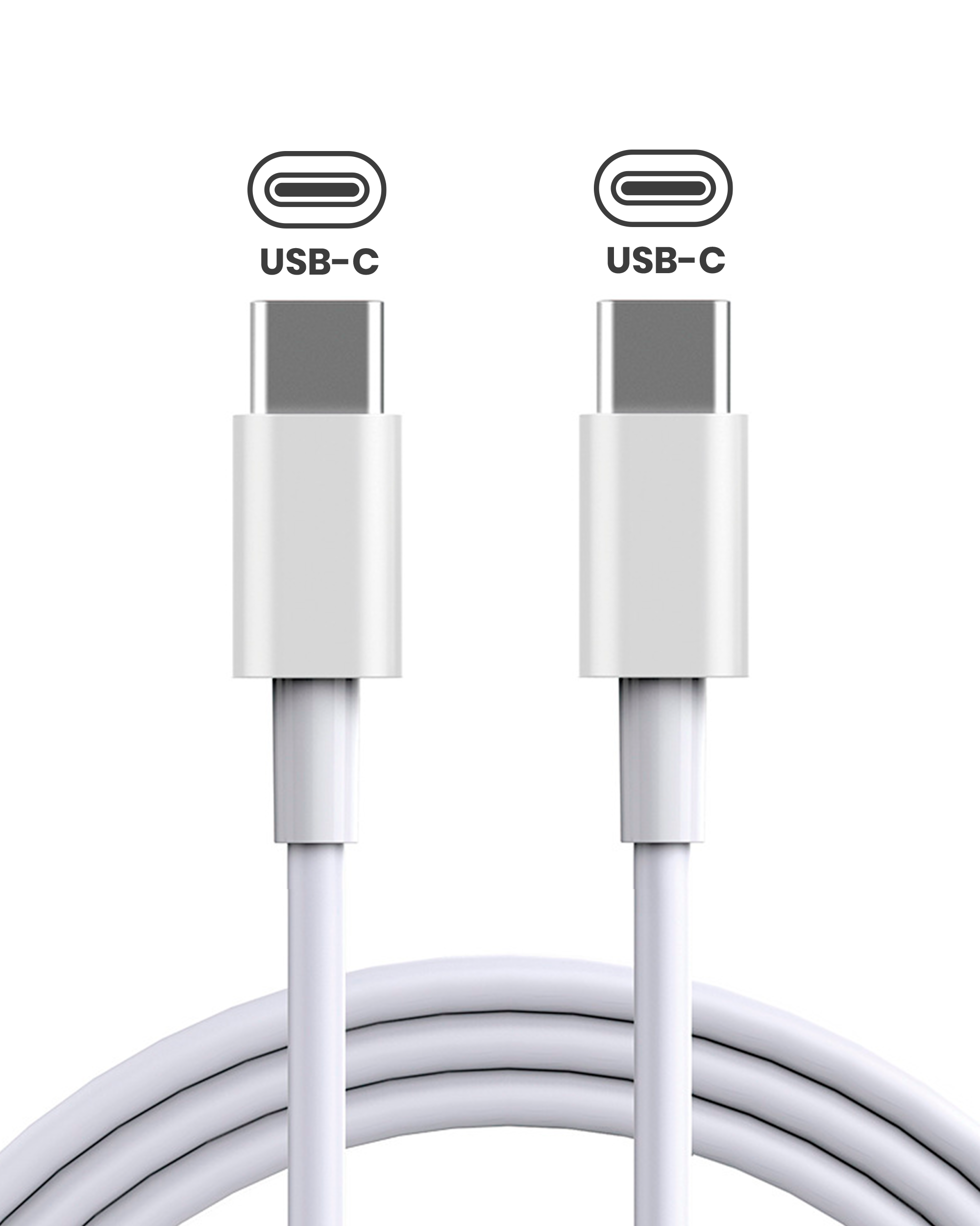 87W / 96W USB-C to USB-C Cable (6ft) – Compatible with MacBook, iMac, and Mac (OEM Pull, Grade A)