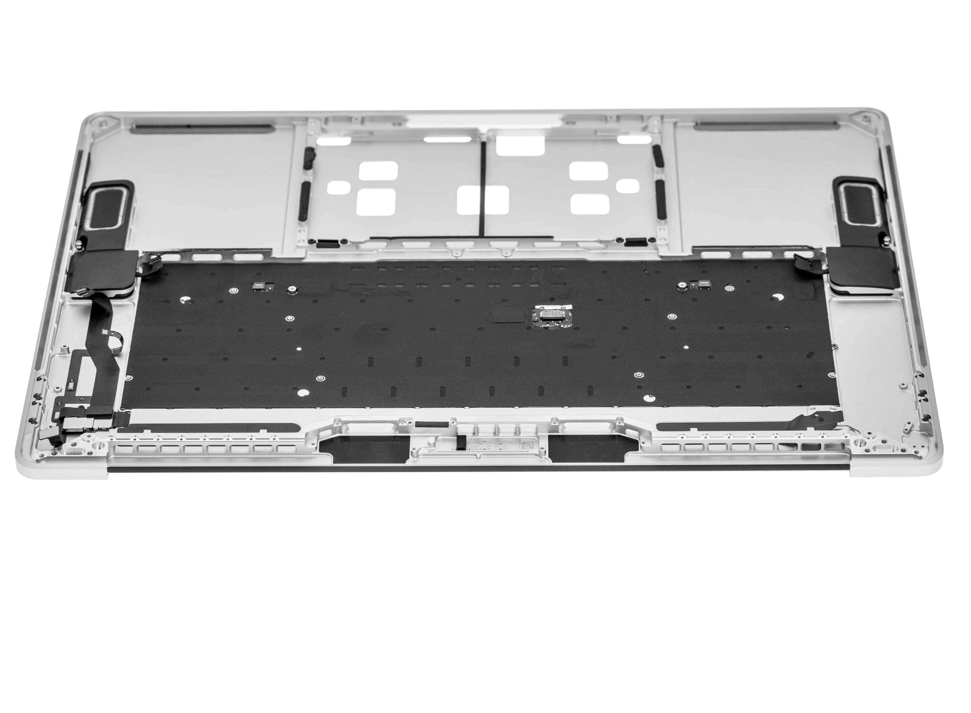 SILVER TOP CASE WITH KEYBOARD (UK ENGLISH)  FOR MACBOOK PRO 15" TOUCH BAR A1990 (LATE 2018 / EARLY 2019)  (USED OEM PULL: COSMETIC GRADE: NEW)