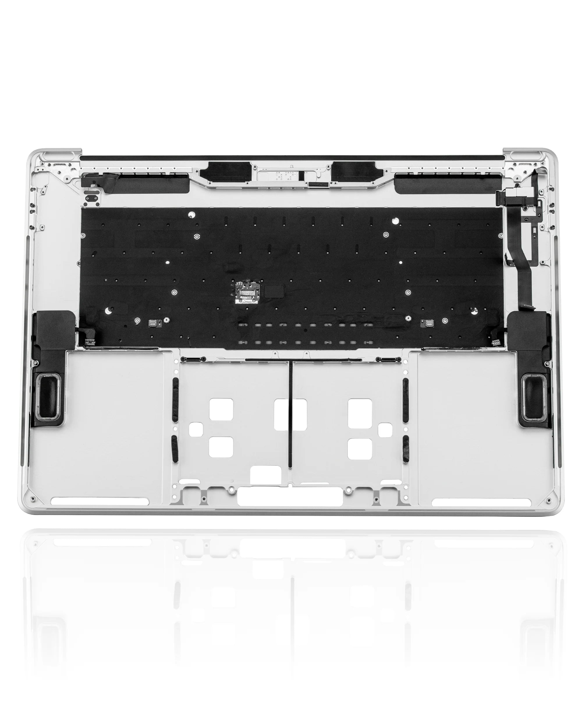 SILVER TOP CASE WITH KEYBOARD (UK ENGLISH)  FOR MACBOOK PRO 15" TOUCH BAR A1990 (LATE 2018 / EARLY 2019)  (USED OEM PULL: COSMETIC GRADE: NEW)