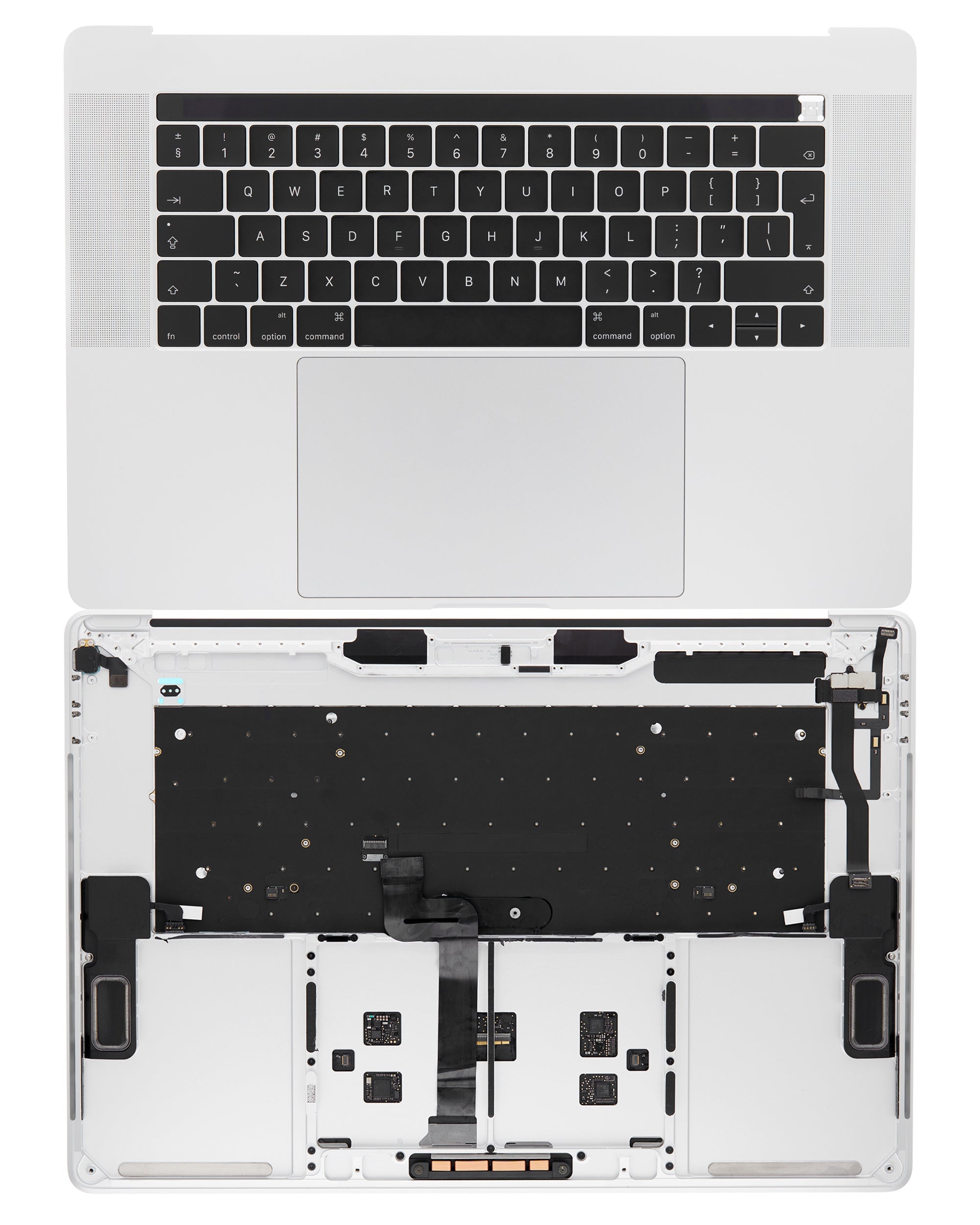 Top Case Assembly (With Battery And keyboard) Compatible For MacBook Pro 15" W/ Touch Bar (A1707 / Late 2016 / Mid 2017) (UK English) (Silver)