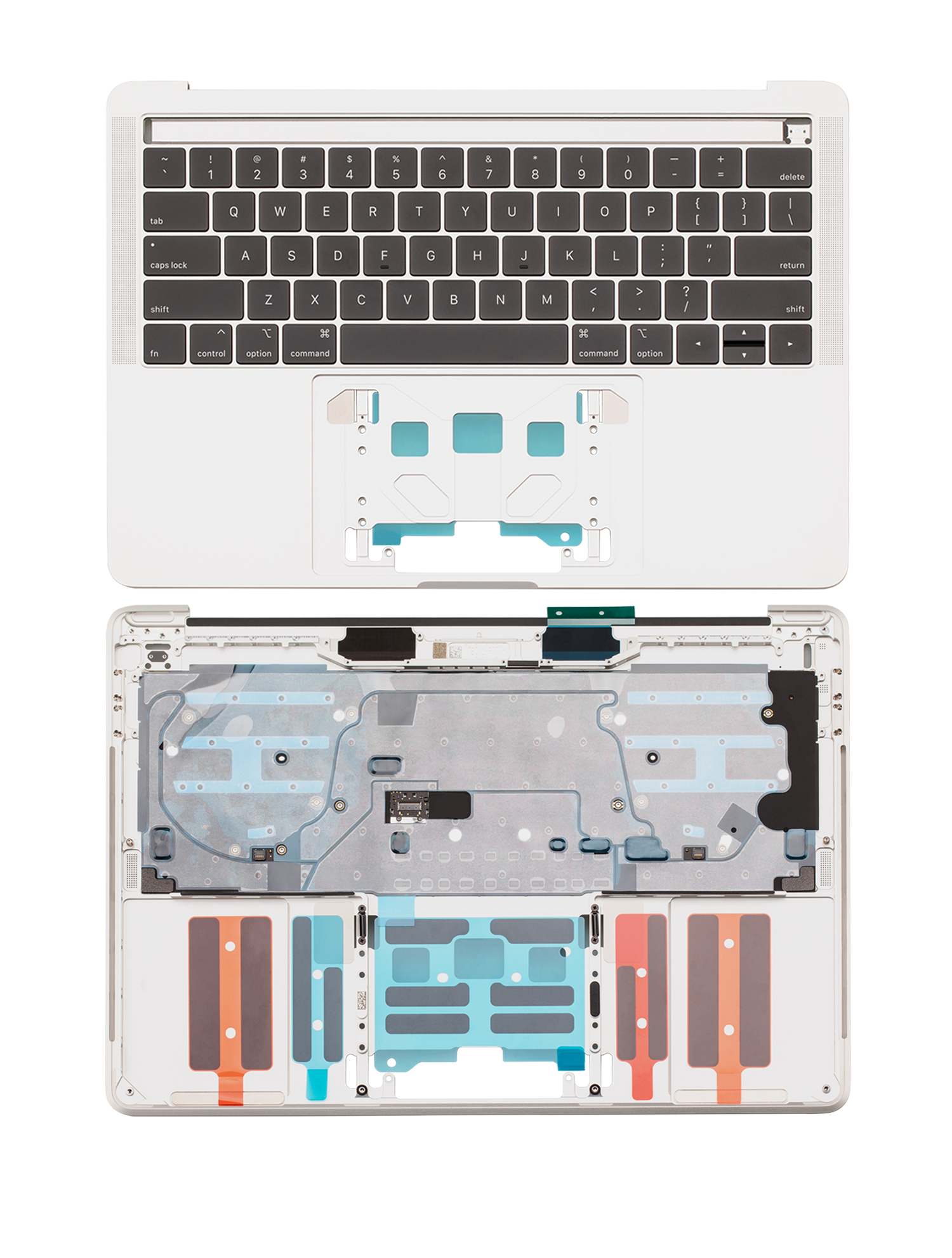 Top Case With Keyboard Compatible For MacBook Pro 13" (A1989 / Late 2018 / Early 2019) (US Keyboard) (Used OEM Pull: Grade New) (Silver)