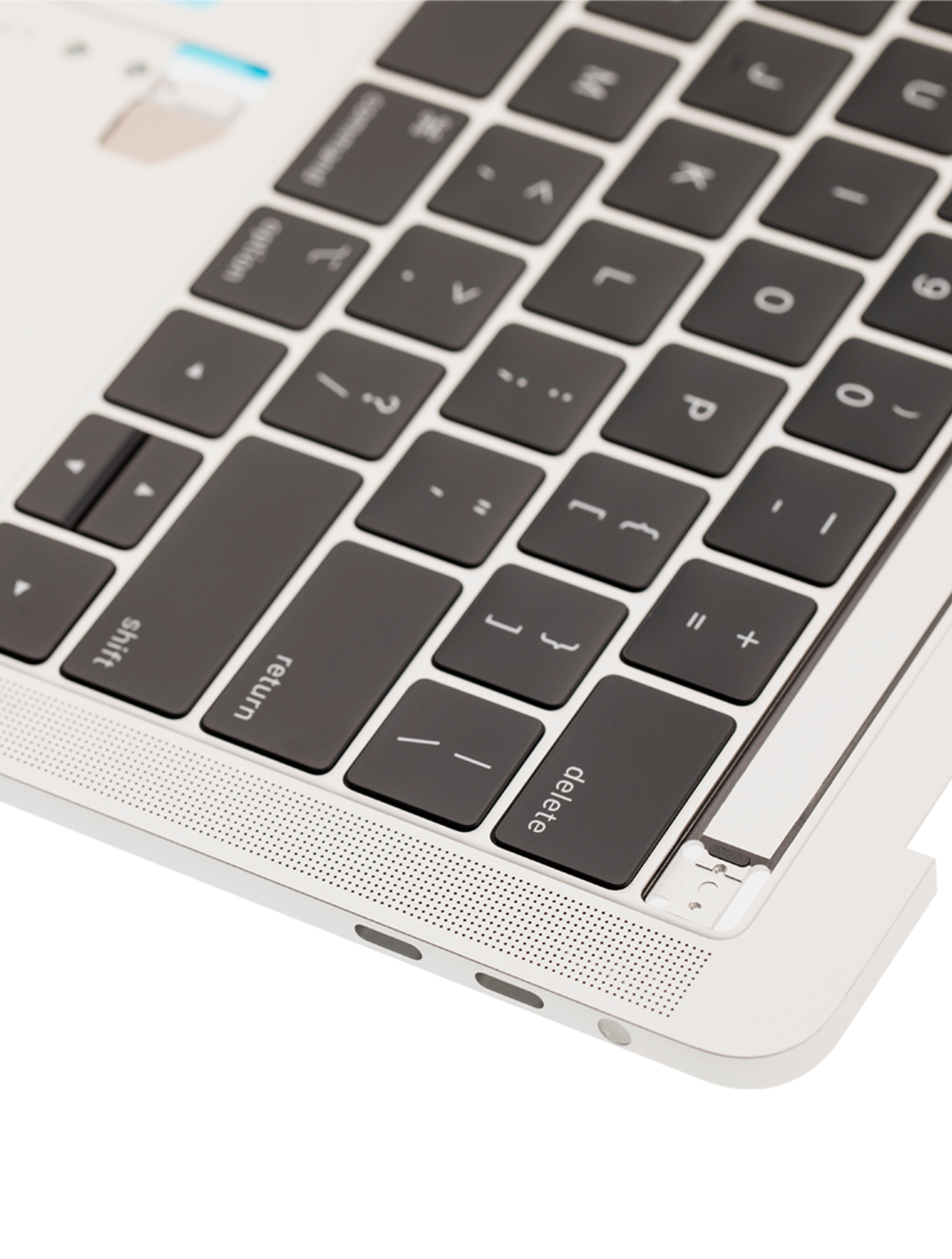 SILVER TOP CASE WITH KEYBOARD (US KEYBOARD) FOR MACBOOK PRO 13" A1989  (LATE 2018 / EARLY 2019)  (USED OEM PULL: COSMETIC GRADE: NEW)