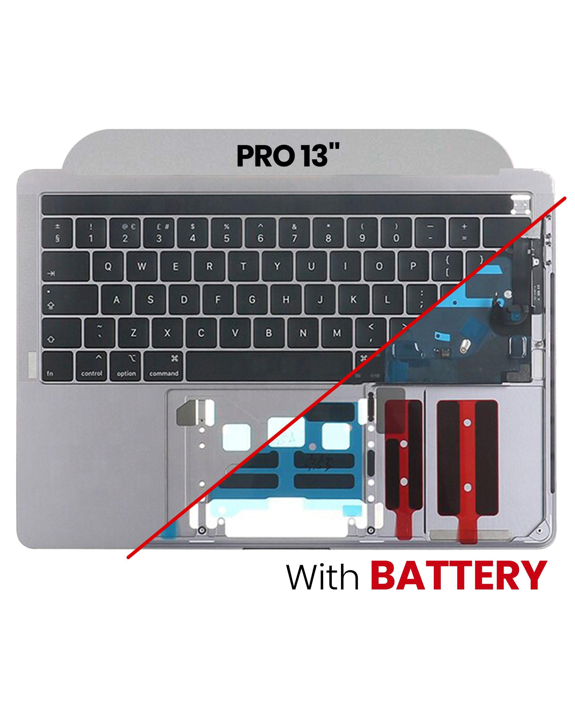 Top Case Assembly (With Battery And Keyboard) Compatible For MacBook Pro 13" (A1989 / Late 2018 / Early 2019) (UK Keyboard) (Space Gray)