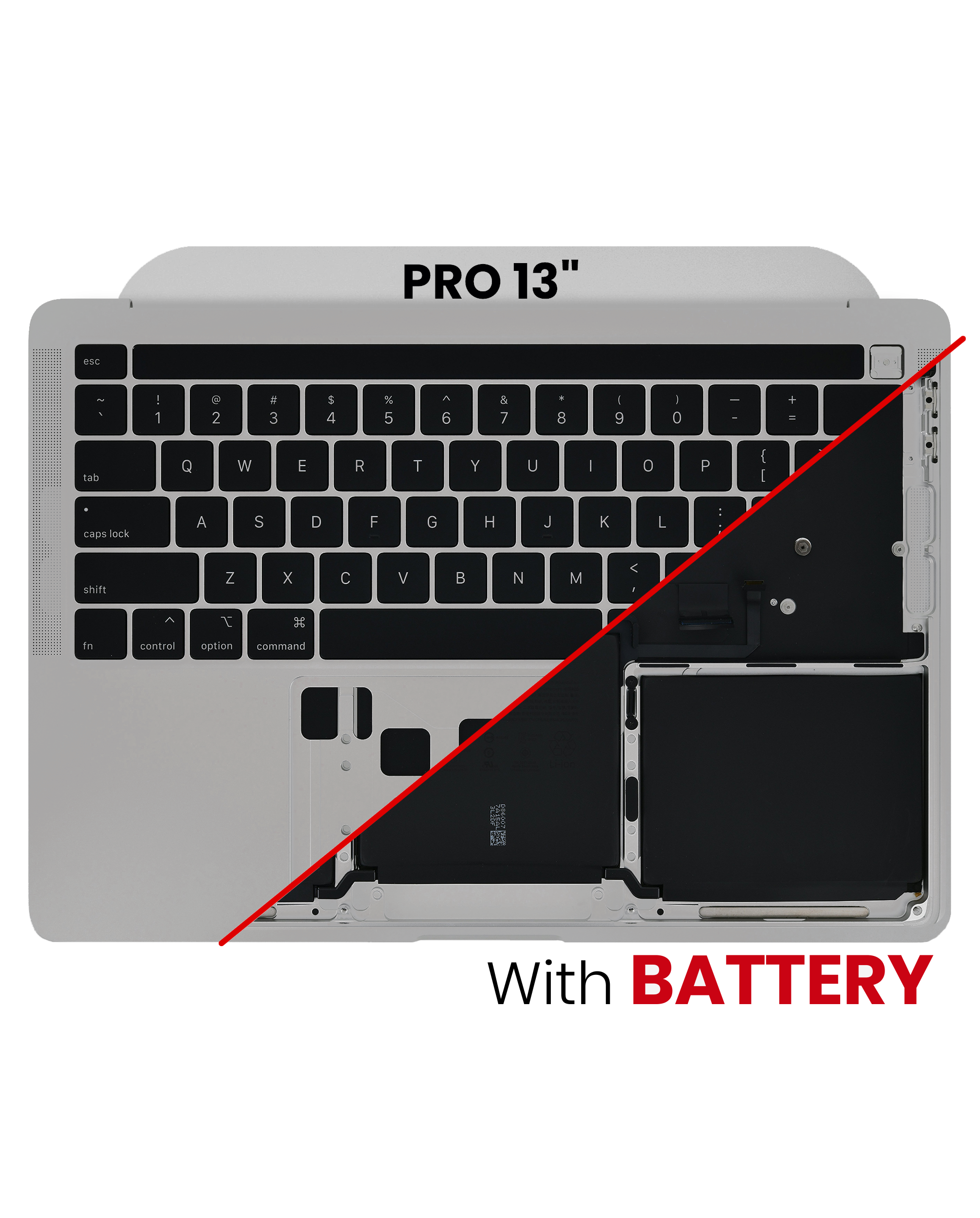 Top Case Assembly With Battery And Keyboard Compatible For MacBook Pro 13" (A2338 / Late 2020) (Space Gray) (US Keyboard)