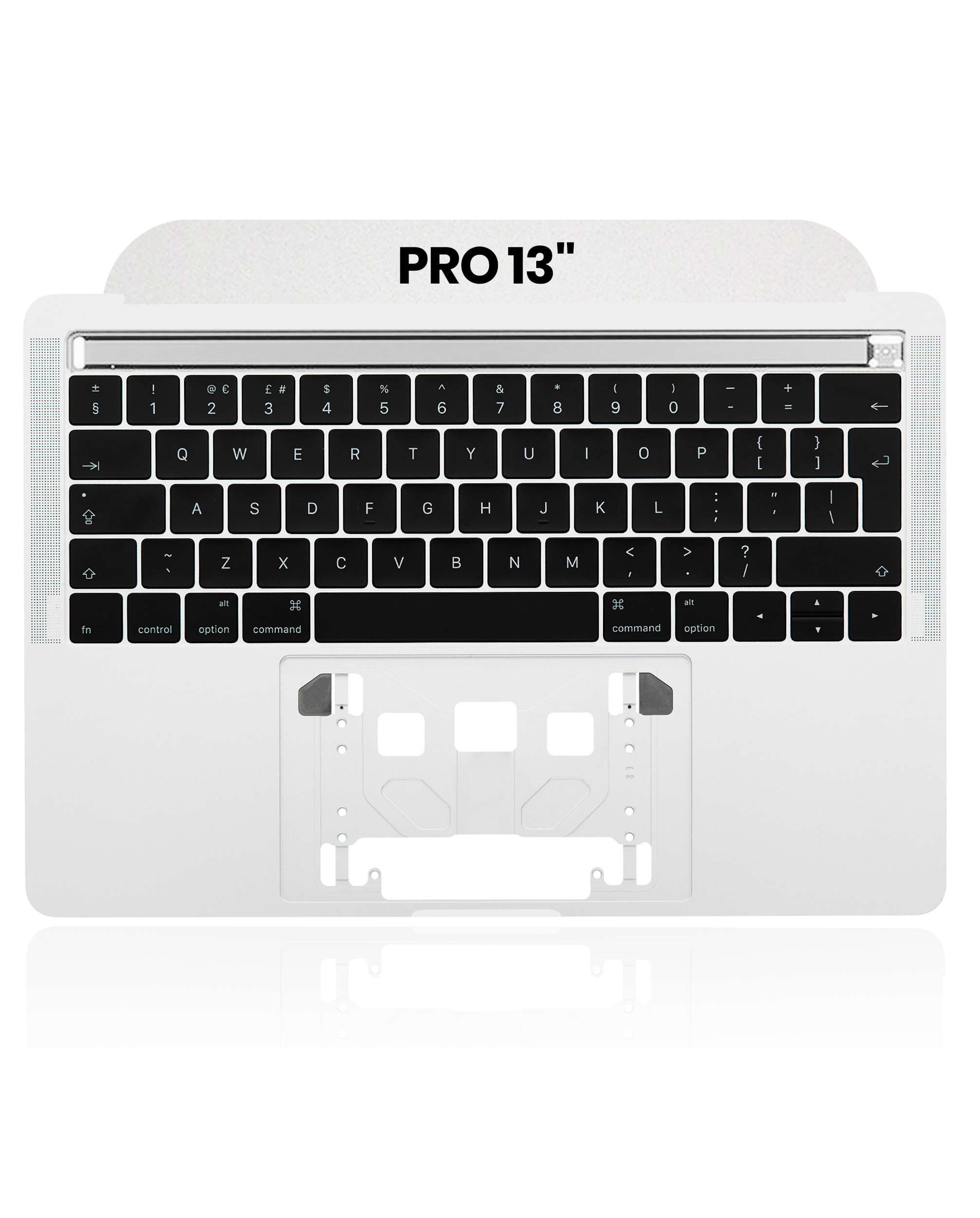 Top Case With Keyboard Compatible For MacBook Pro 13" W/ Touch Bar (A1706 / Late 2016 / Mid 2017) (UK English) (Used OEM Pull: Grade A) (Silver)