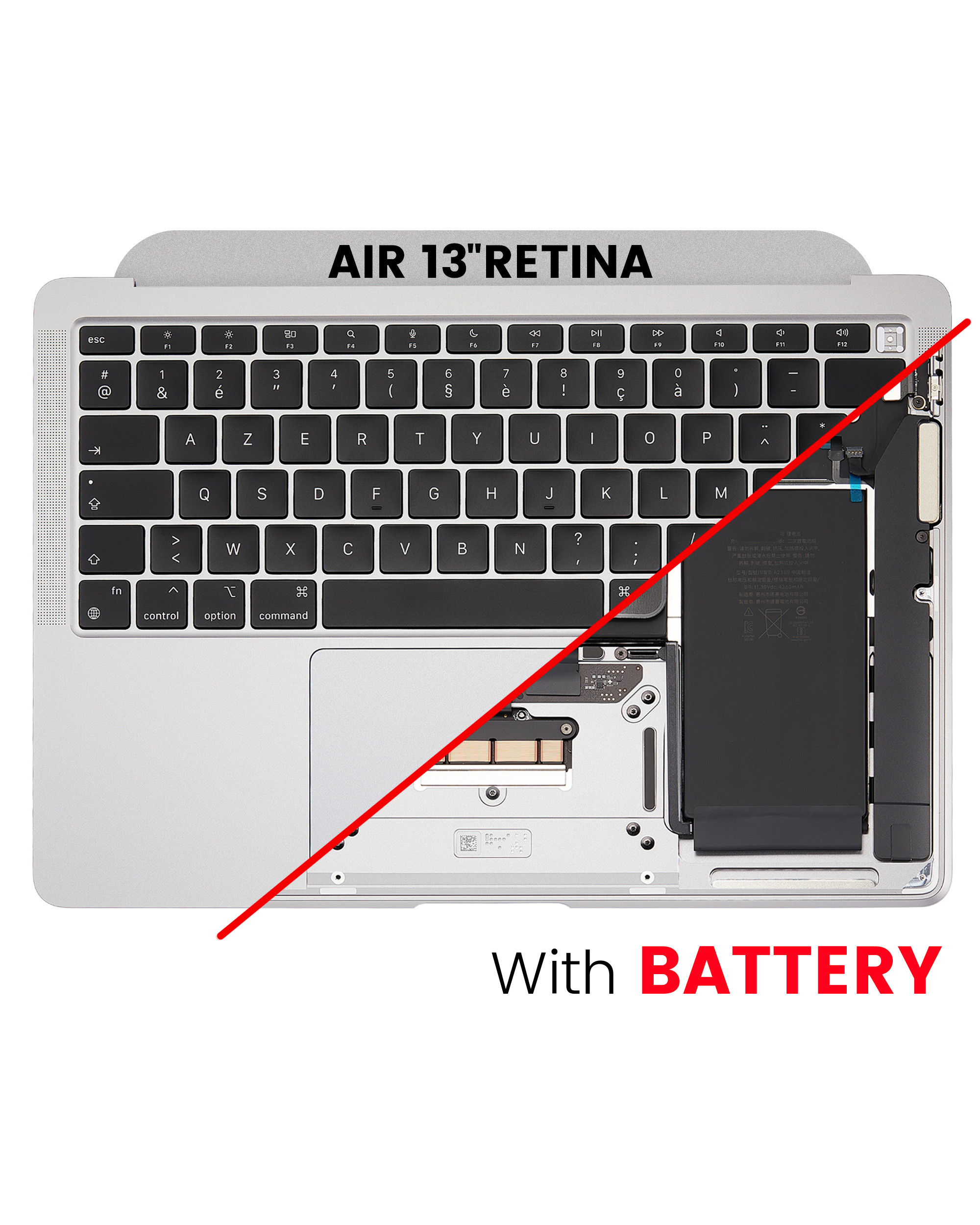 Top Case Assembly With Battery And Keyboard Compatible For MacBook Air 13" Retina (A2337 / Late 2020) (Used OEM Pull: Grade A) (US Keyboard) (Space Gray)