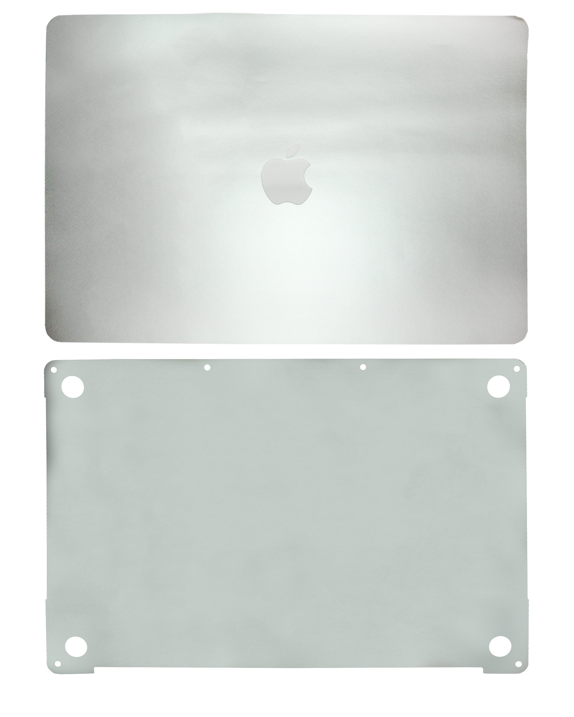 2 in 1 (Top and Bottom) Skin Compatible For MacBook Pro 15" Touch Bar (A1990 / Late 2018 / Early 2019) (A1707 / Late 2016 / Mid 2017) (Silver)