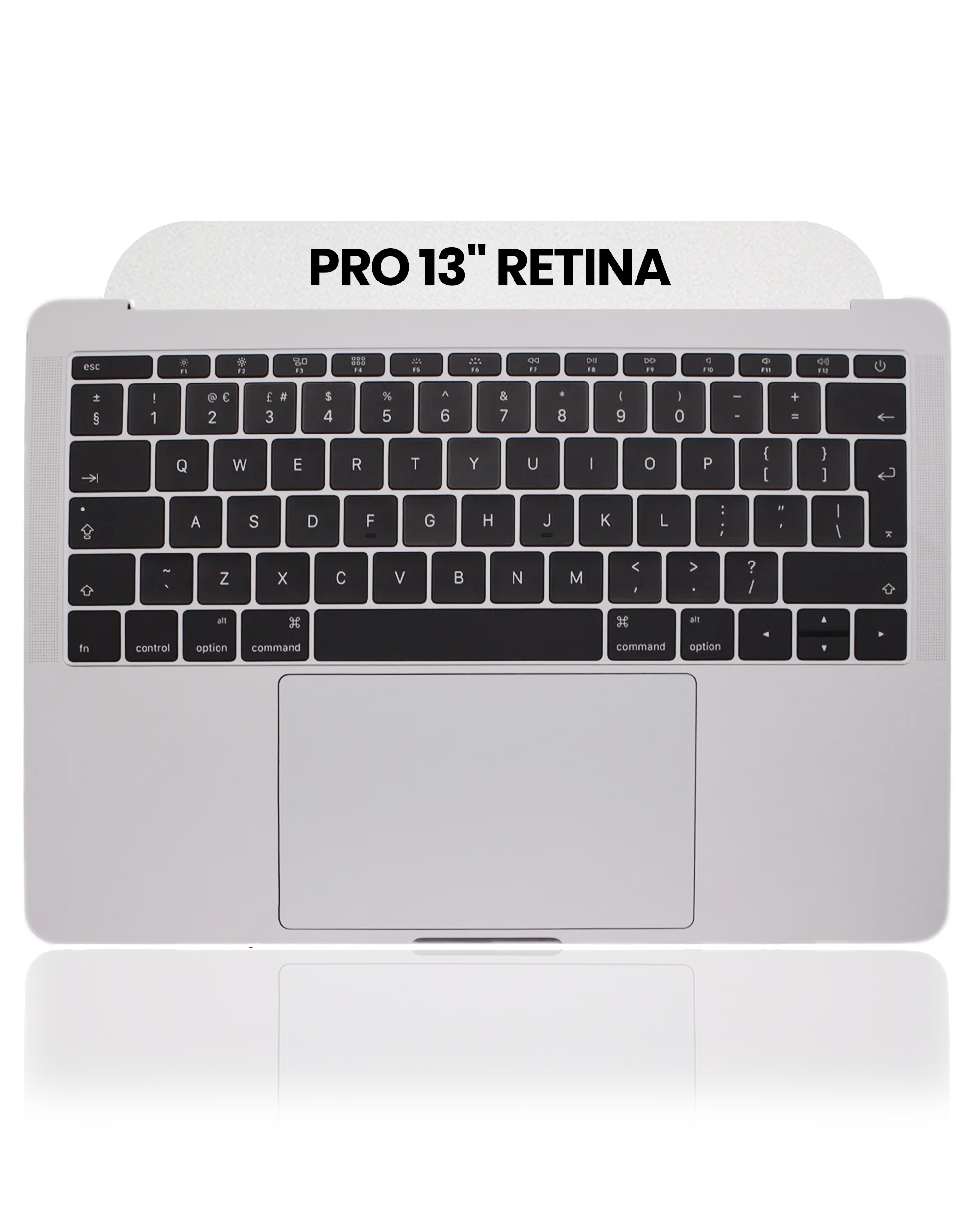 Top Case With Keyboard & Trackpad Compatible For MacBook Pro 13" Retina (A1708 / Late 2016 / Mid 2017) (UK Keyboard) (Used OEM Pull: Grade A) (Silver)