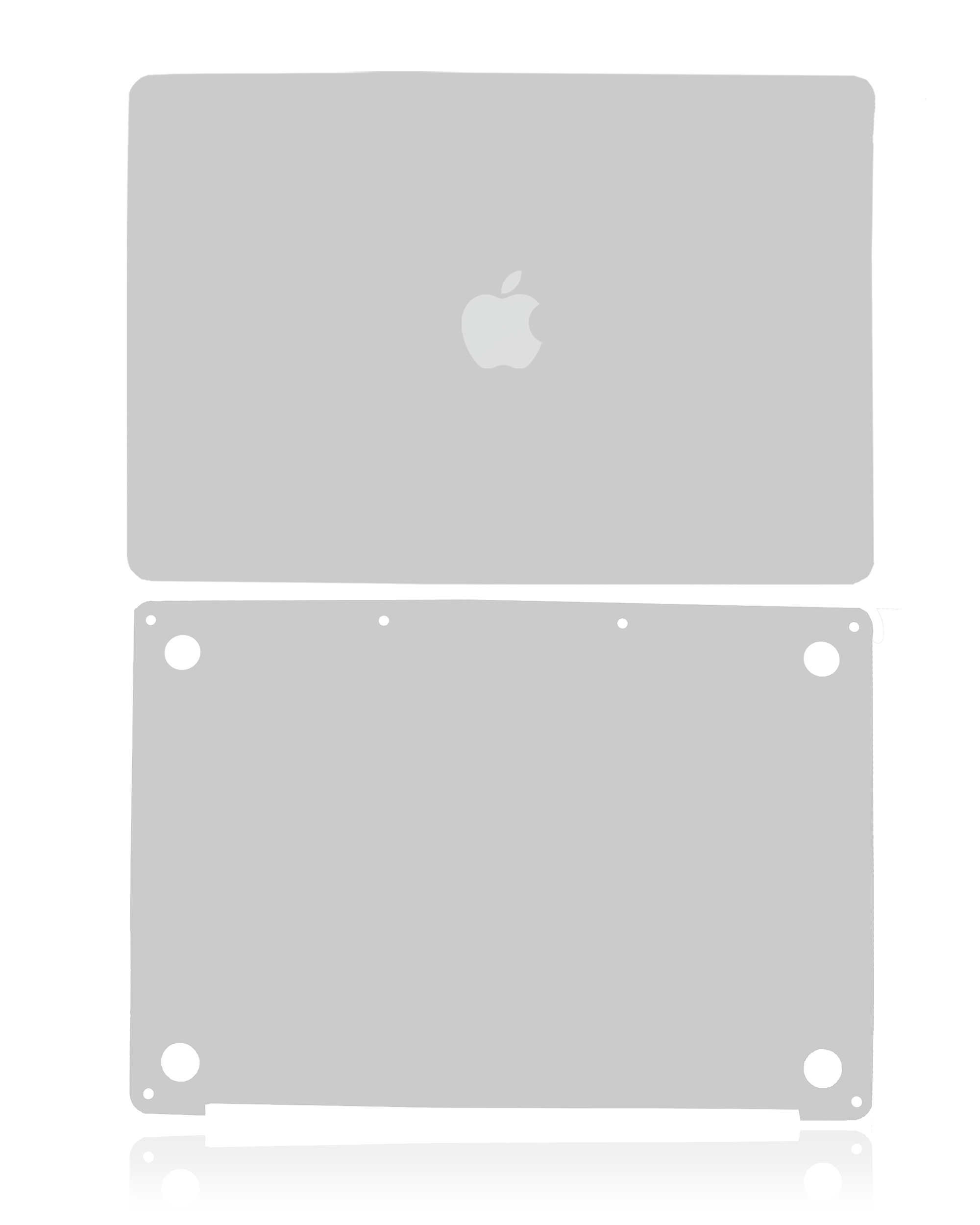 2 in 1 (Top and Bottom) Skin Compatible For MacBook Pro 13" (A2289 / Mid 2020) (A2338 / Late 2020) (Silver)