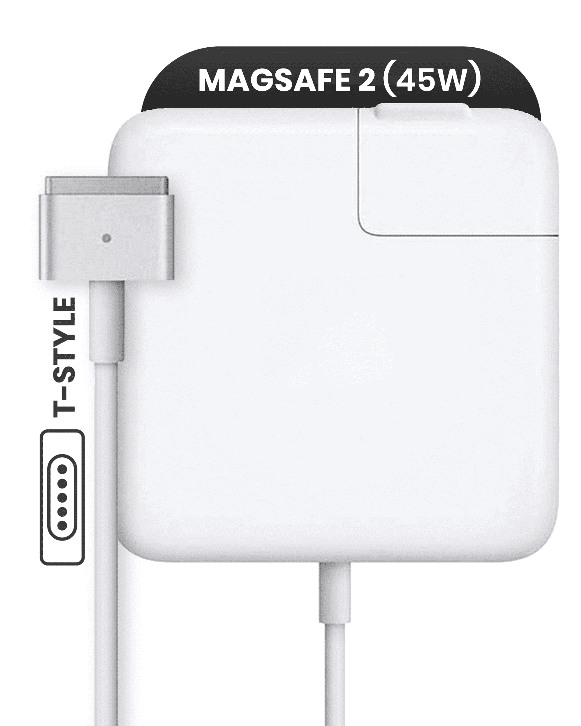 45W MagSafe 2 Power Adapter With Cable (T-Style) For MacBook (OEM Pull Grade: A/B)