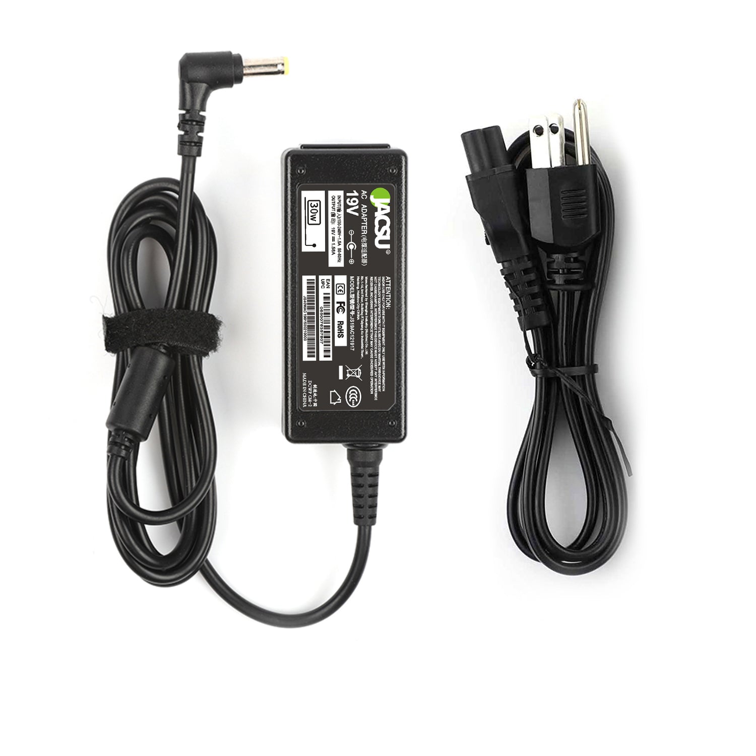 Jacsu 19V 1.58A 5.5*1.7mm 30W Laptop Adapter Charger For Acer Aspire One - 10.1" AOD150-1739 8.9" AOA150-1126