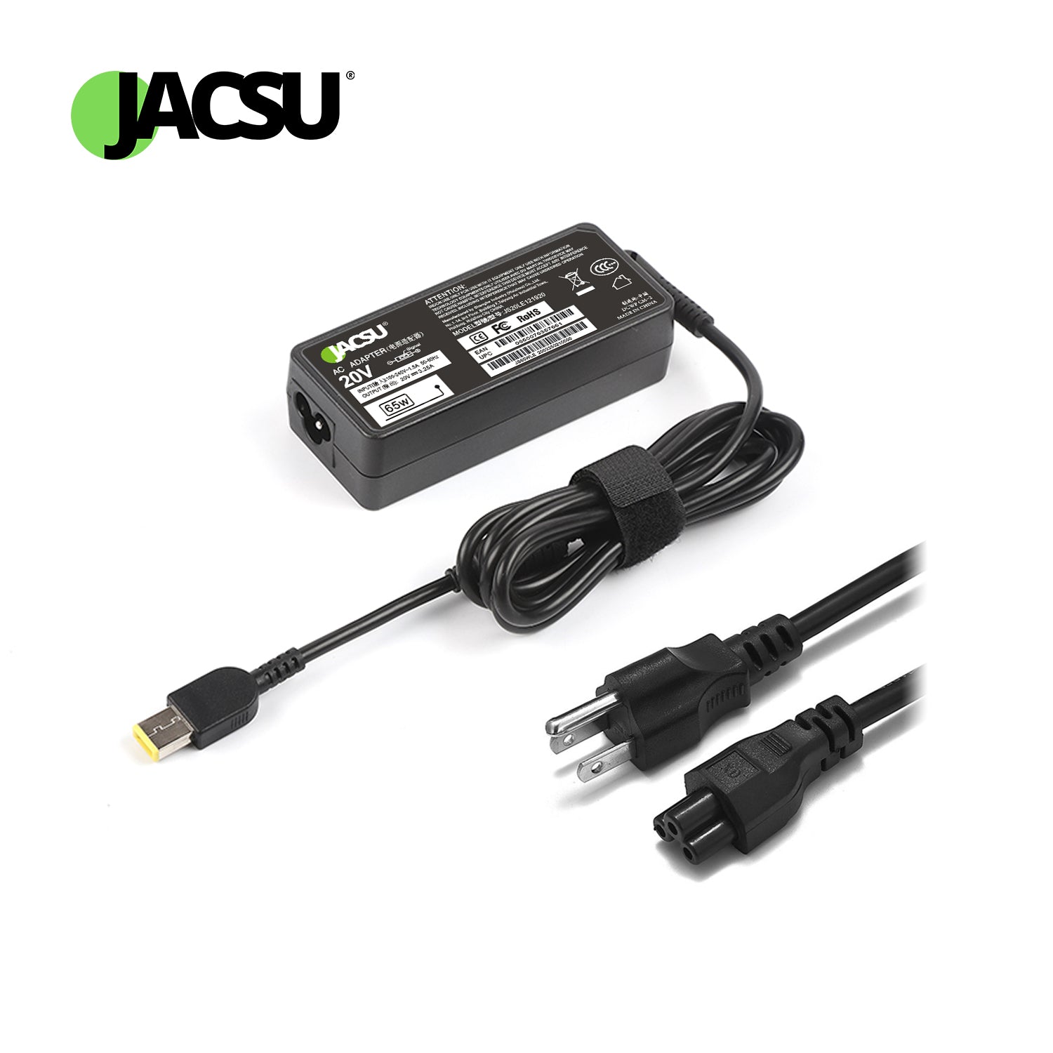 Jacsu 20V 3.25A 65W USB AC Laptop Charger Adapter For Lenovo Thinkpad X301S X230S G500 G405 X1 Carbon E431 E531